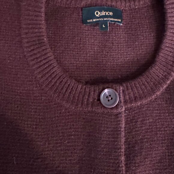 Quince Mongolian Cashmere Structured Cardigan in Rich Burgundy in Large - Picture 6 of 6